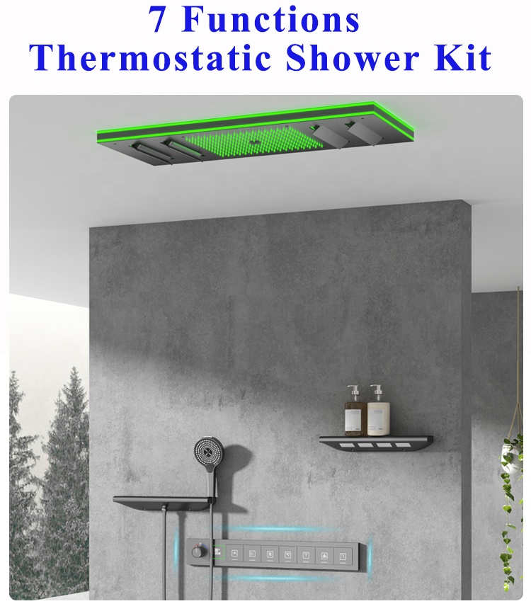 Nieuwe design geborsteld goude - Led Rainfall Shower Head Waterfall recensie en prijs