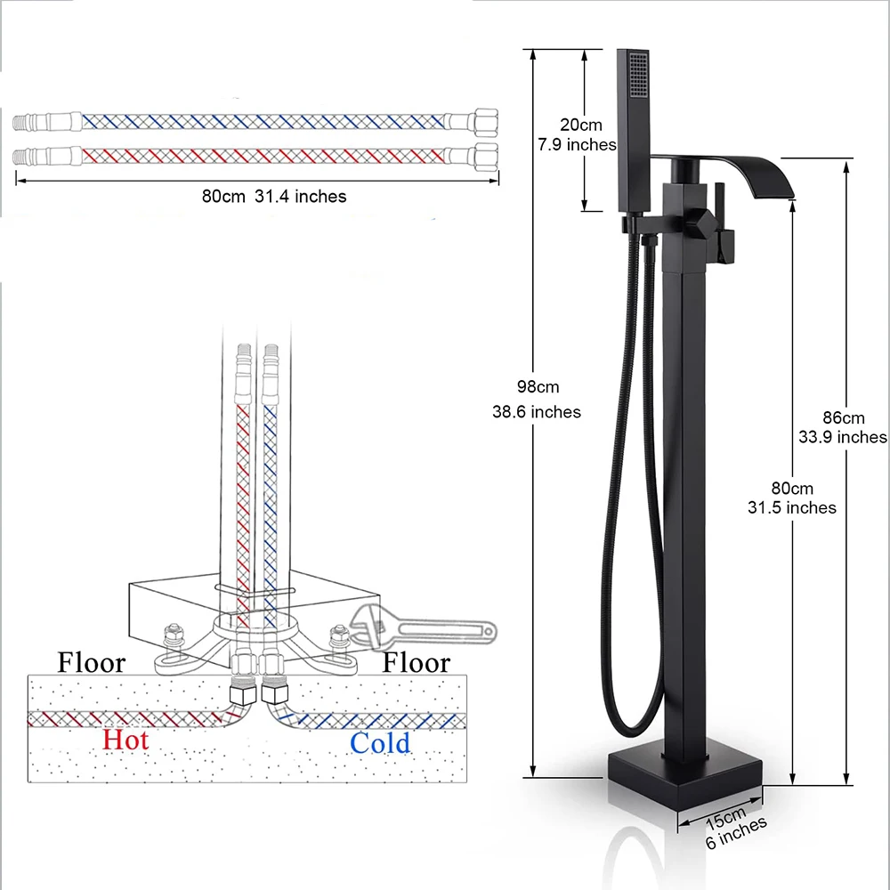 Vloerstaande kraan voor badkui - Freestanding Bathtub Filler Faucet Floor recensie en prijs