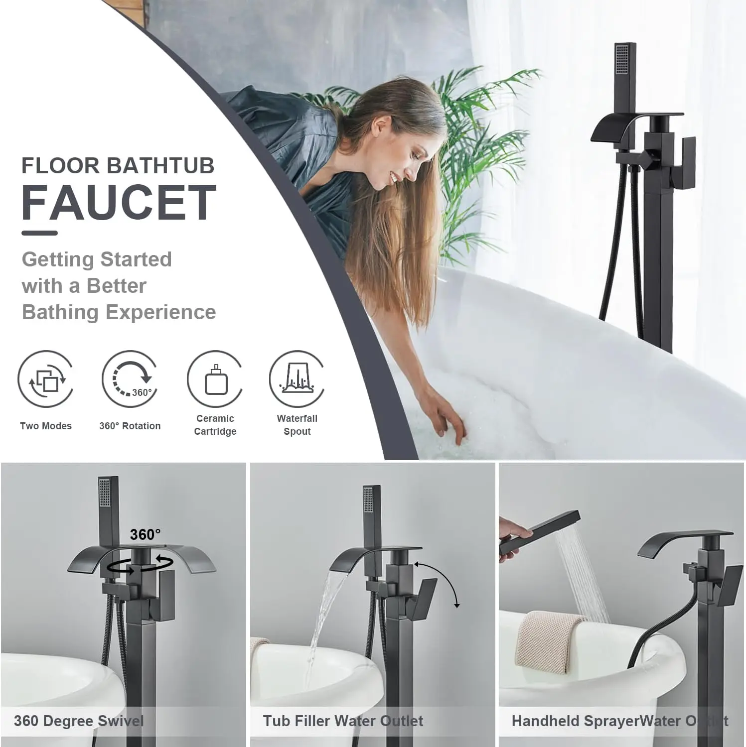 Vloerstaande kraan voor badkui - Freestanding Bathtub Filler Faucet Floor recensie en prijs